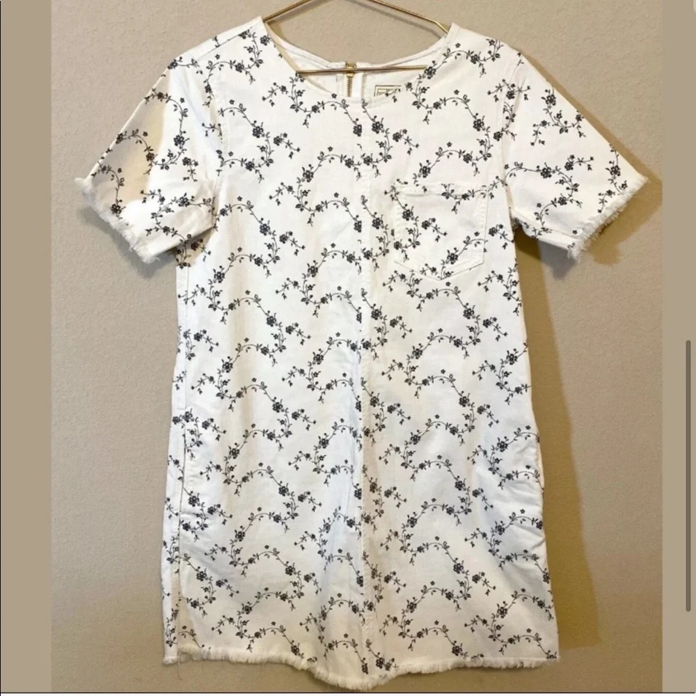 Current Elliott The Fray Edge Shift Dress Sugar Viney Floral